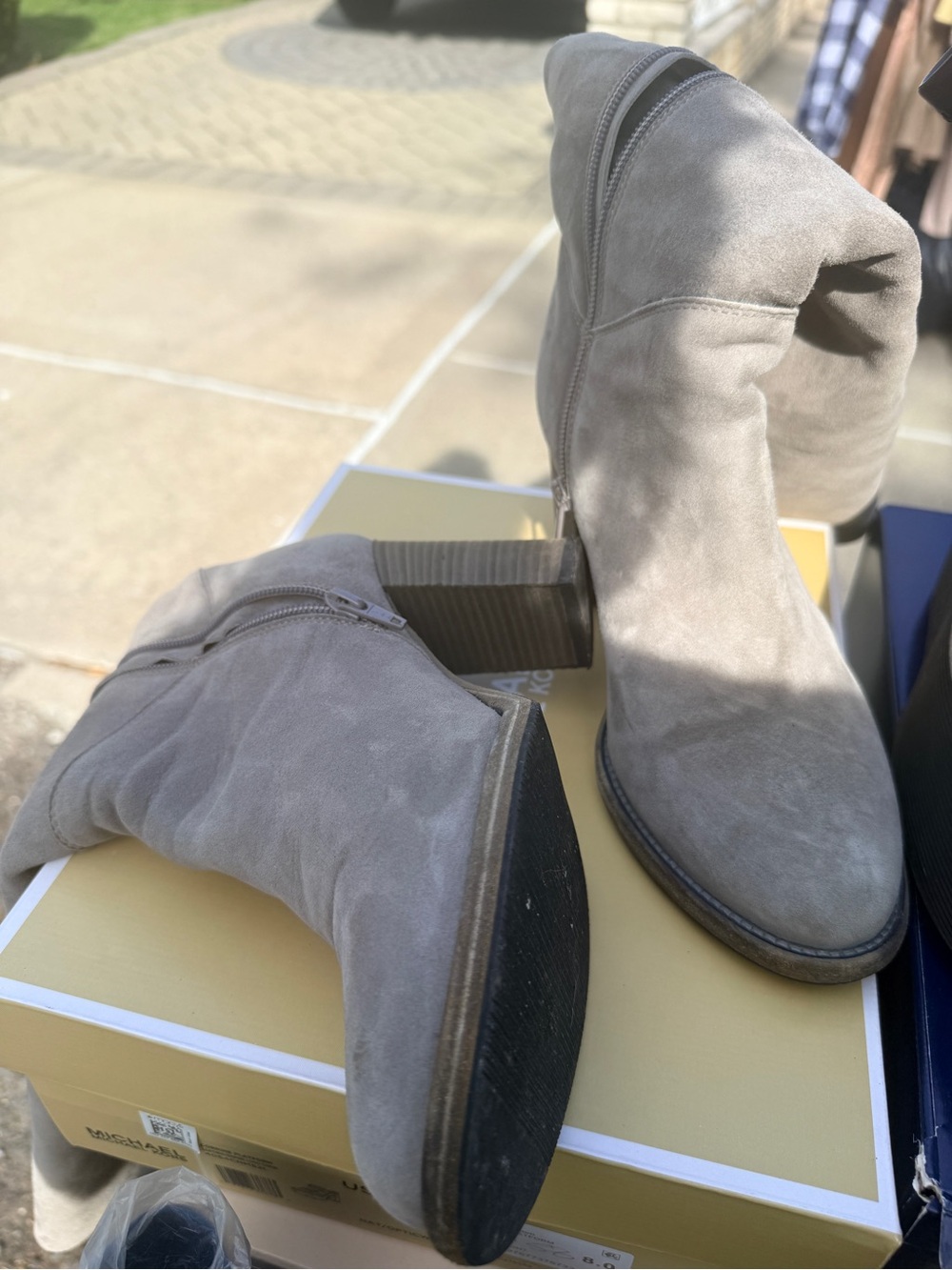 Men's Taupe Suede Ankle Boots - Classic Side-Zip Style